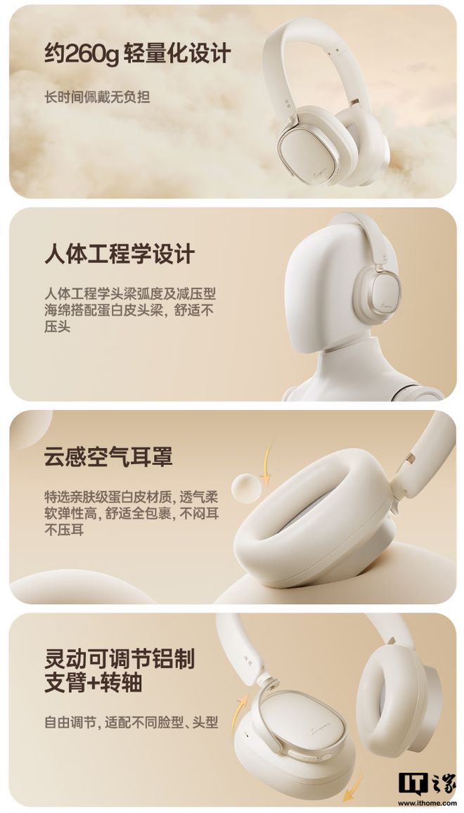 ce 头戴式主动降噪蓝牙耳机发布509 元EVO视讯平台漫步者花再 Evo Spa(图5)